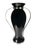 A stunning pair of large black glass vases with sleek stainless steel trim, offering a perfect blend of modern...