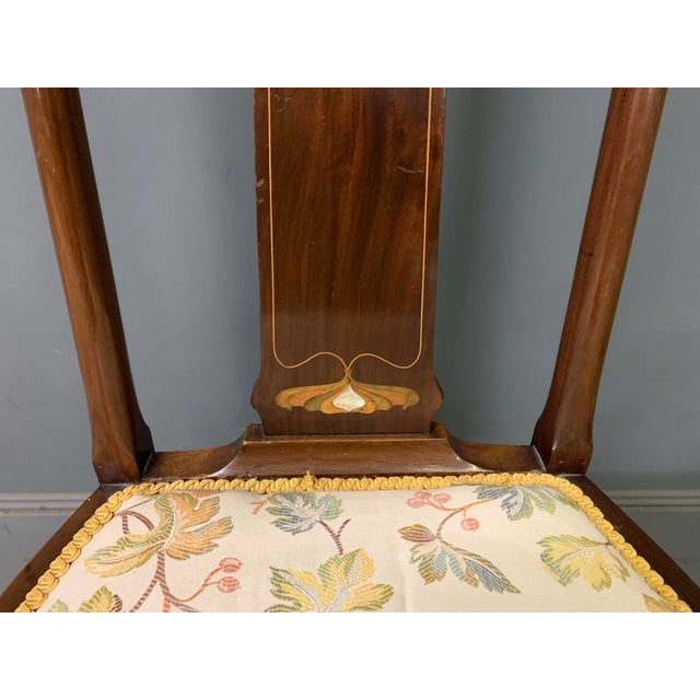 Art Nouveau Inlaid Mahogany Chair, 1905 For Sale - Image 6 of 12