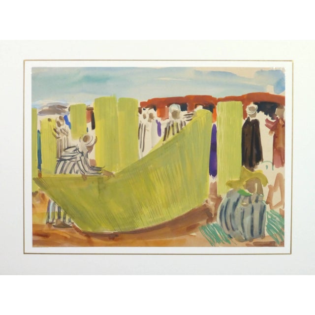 Stéphane Magnard, Vintage Watercolor Landscape - Trader's Market For Sale - Image 4 of 5