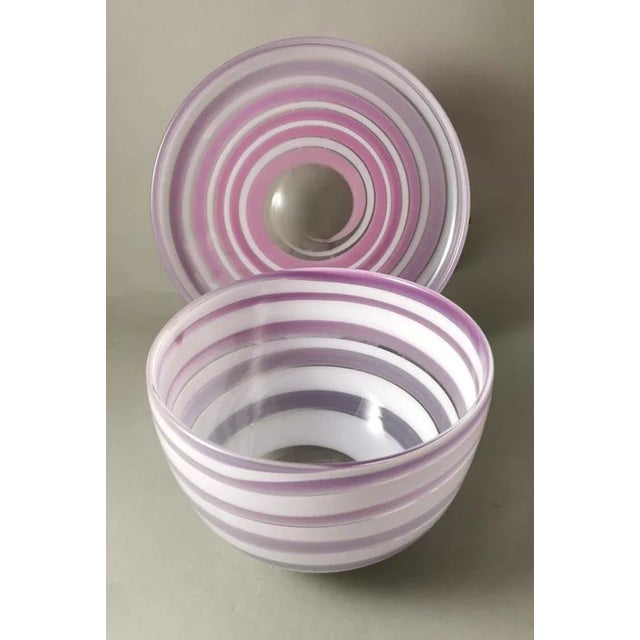 Mid-Century Modern Bowl with Colored Crystal Dish from Orrefors, Sweden, 1990, Set of 2 For Sale - Image 3 of 13