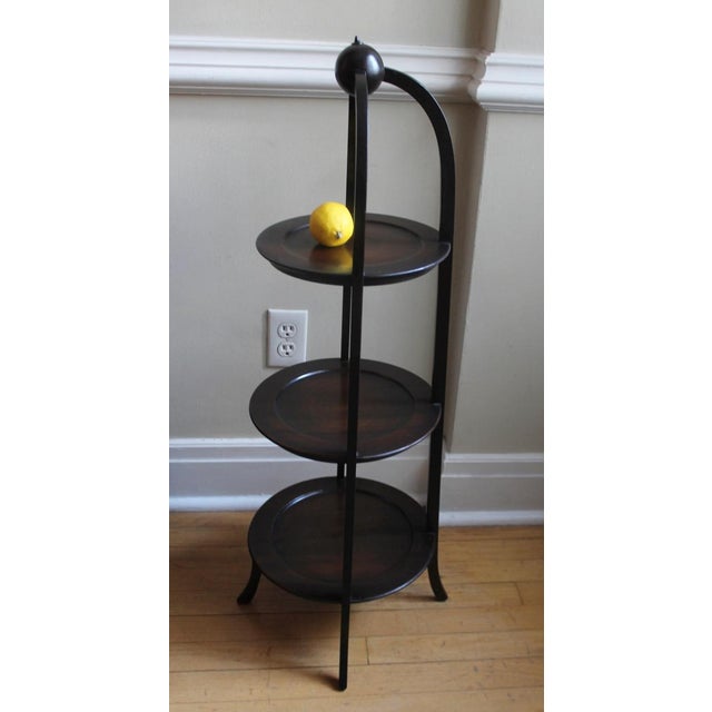 Traditional Antique Edwardian Mahogany 3 Tier Muffin Stand English For Sale - Image 3 of 10