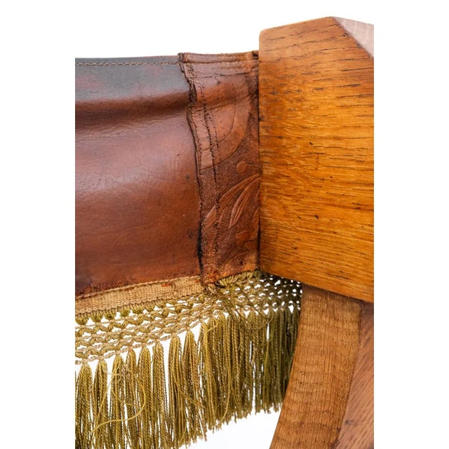 Brown Savonarola Chair, 1900s For Sale - Image 9 of 11