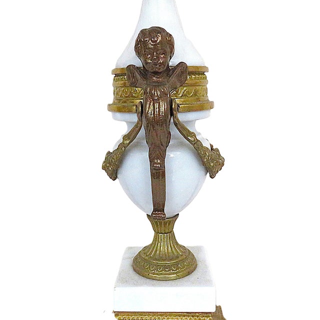 Italian Brevettato Cherub Candelabra Candle Holders For Sale - Image 4 of 6