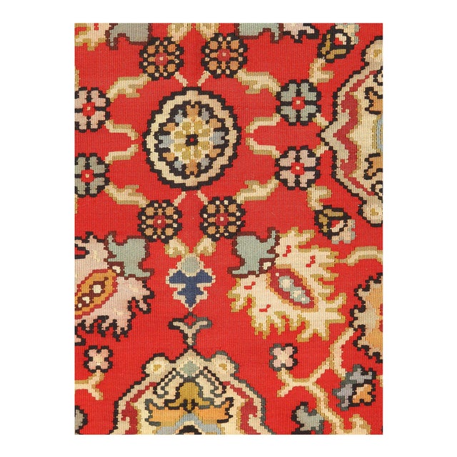 Turkish Kilim Handmade Hand-woven. Lamb's Wool on a Wool Foundation. Hand-Spun Wool Rug. Vegetable Dyed. 53556