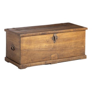 Antique Portuguese Chest in Chestnut, 1800s For Sale