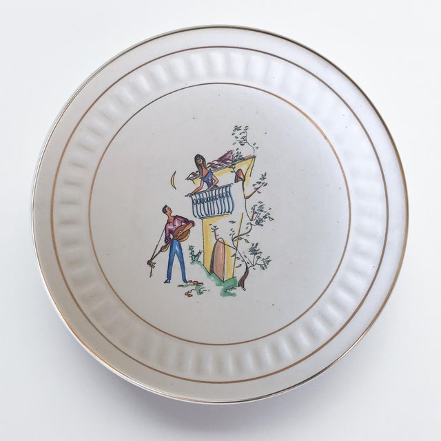 1950s 1950s Dutch Ceramic Dessert & Cake Plate Set- 13 Pieces For Sale - Image 5 of 12