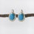 Art Deco Sleeping Beauty Turquoise Drop Earrings With Earth Mined Diamonds in Solid 14k Gold Oval - 2 Pieces For Sale - Image 3 of 6