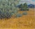 Fred Darge Green, Yellow, and Blue Abstract Impressionist Western Desert Landscape, Mid-20th Century For Sale - Image 9 of 12