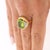 Vintage 6 Carat Oval Cut Peridot 14k Gold Fluted Sunburst Ring, Size 9 For Sale - Image 4 of 11