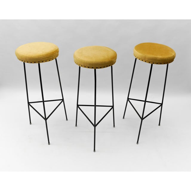 Mid-Century Modern Mid-Century Modern Minimalistic String Bar Stools, 1950s, Set of 3 For Sale - Image 3 of 18