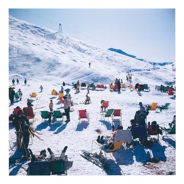 Slim Aarons, Skiers at Verbier, Limited Edition Estate Stamped Photographic Print, 1970s For Sale