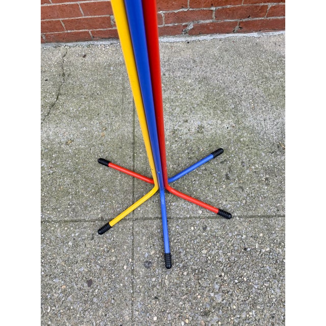 1980s 1980s Italian Bent Metal Primary Color Coat Rack For Sale - Image 5 of 9