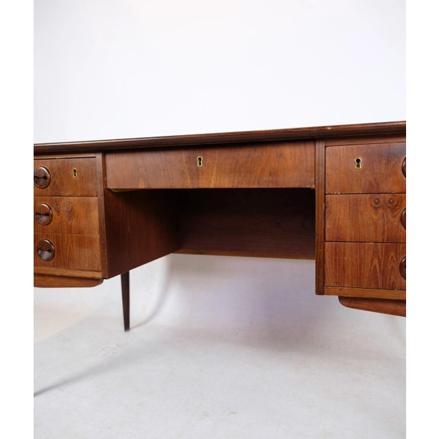 Danish Freestanding Desk in Teak Wood, Denmark, 1960s For Sale - Image 6 of 11