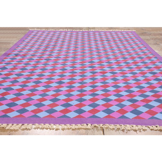 Vintage Indian Dhurrie Rug, 05'11 X 08'11 For Sale - Image 9 of 10