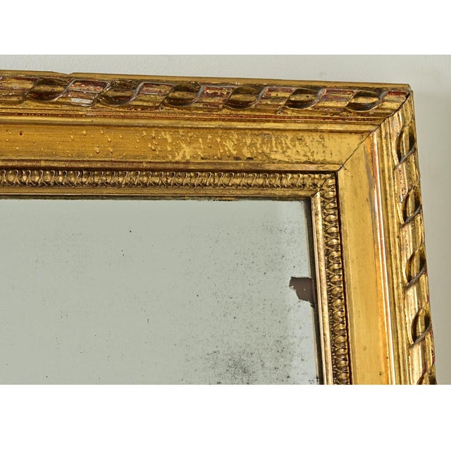 Gold French 19th Century Louis XVI Gilt Mantel Mirror For Sale - Image 8 of 12