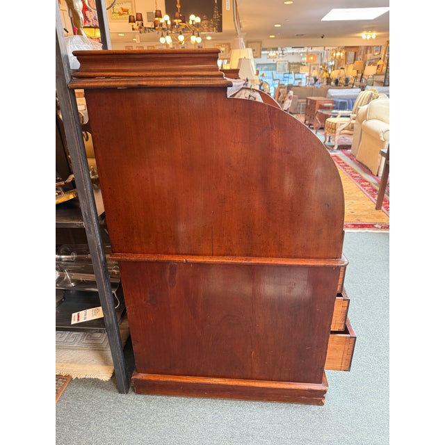 Wood English Roll Top Victorian Secretaire, Circa 1860 For Sale - Image 7 of 12