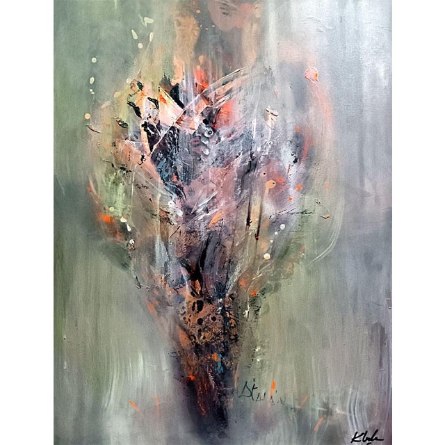 Red Ovidiu Kloska, Floral Singularity, 1977, Acrylic on Canvas For Sale - Image 8 of 8