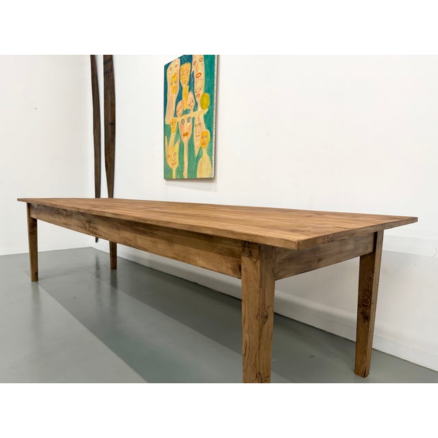 Brown Walnut Table with Tapered Legs, 1950s For Sale - Image 8 of 18