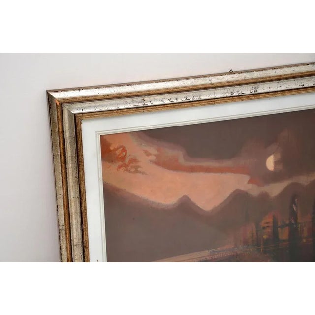 Italian Abstract Paintings, 1980s, Oil on Canvas, Framed, Set of 2 For Sale - Image 4 of 12