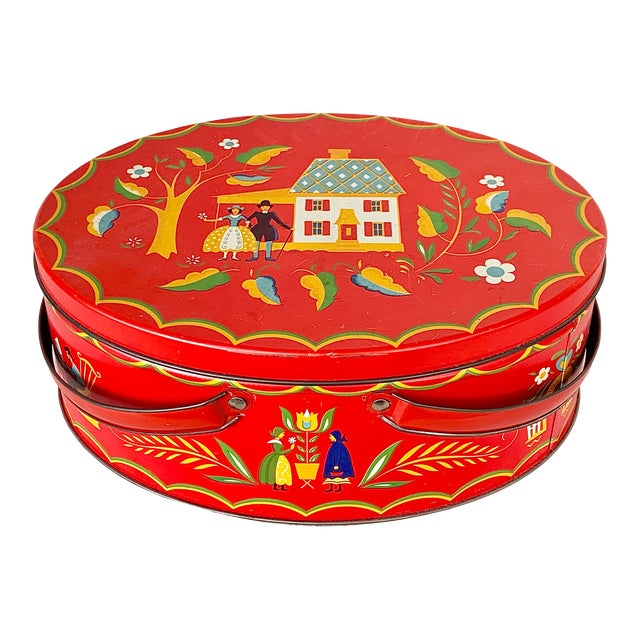 Vintage Dutch Style Tin Basket Chairish