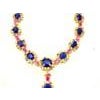 Bochic "Capri" Blue Multi Sapphire & Ruby Necklace Set 18K Gold & Silver For Sale - Image 16 of 18