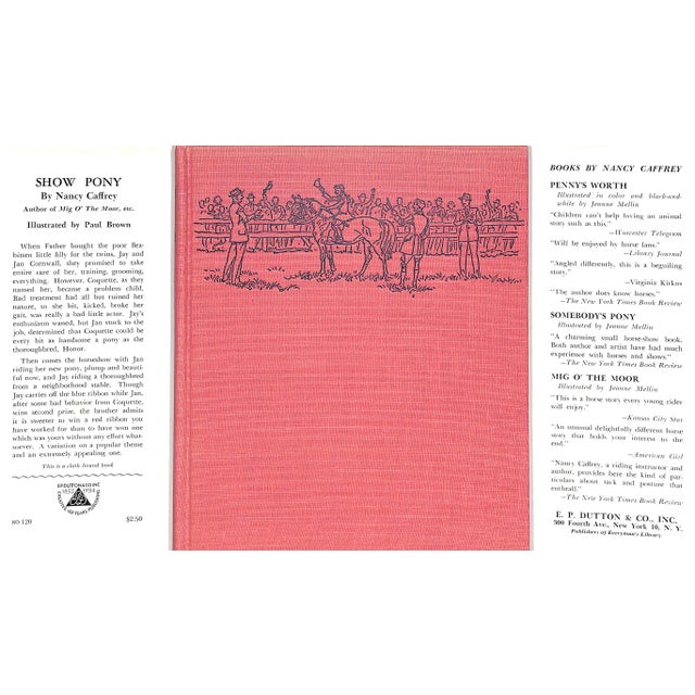 Traditional "Show Pony" Book 1954 Caffrey, Nancy With Remarque Pencil Drawing by Paul Brown For Sale - Image 3 of 12