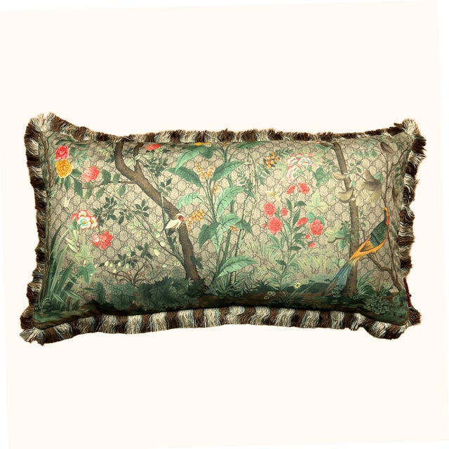 Chinoiserie Gucci Gg Chinoiserie Tree of Life Pillow 22" For Sale - Image 3 of 6