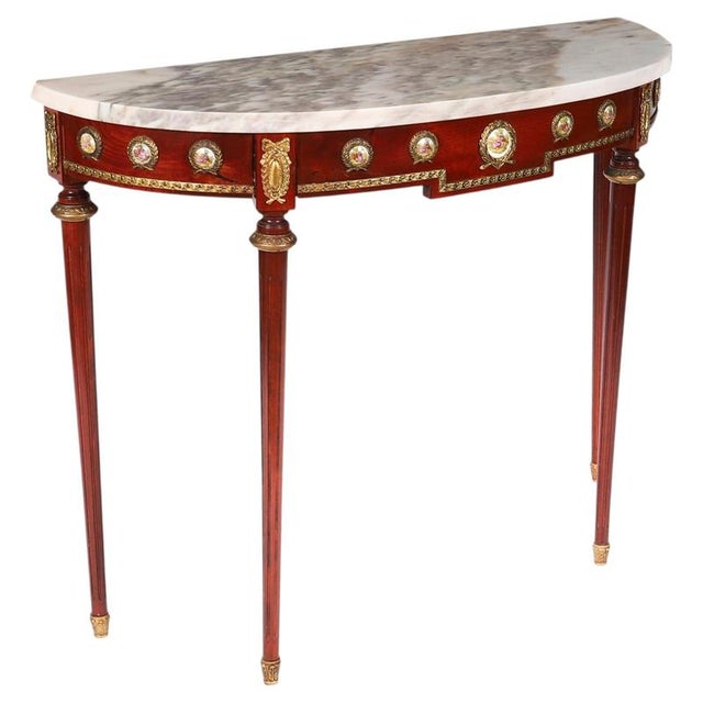 Vintage French Console Table in Sevres Porcelain and Ormolu Mounts, 1950s For Sale - Image 16 of 16