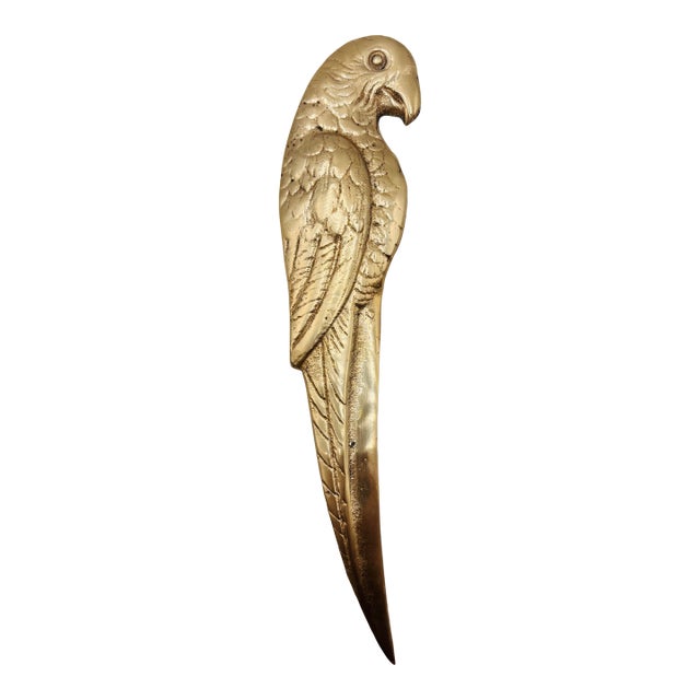 Vintage Brass Parrot Bird Letter Opener For Sale