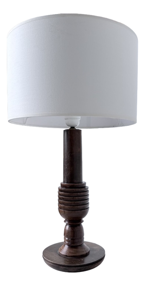 Vintage Art Deco Oak Desk Lamp, 1940s