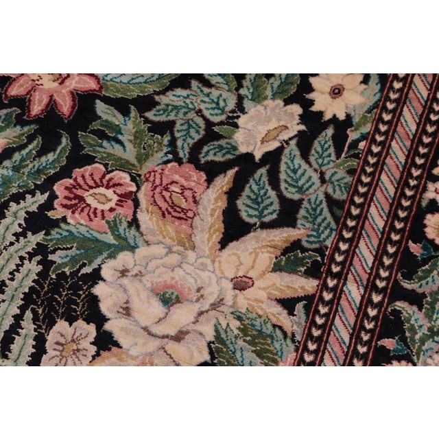 Shabby Chic Shabby Chic Square 1990's Pak-Persian Black/Black Wool Rug - 8'2'' X 8'3'' For Sale - Image 3 of 9