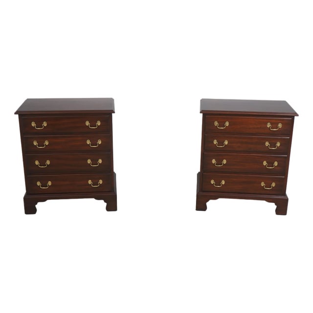 Pair of Henkel Harris Model 117 Mahogany Chest Nightstands For Sale