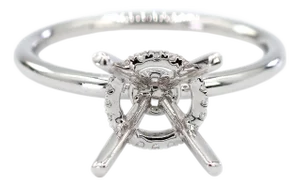 18k(750) White Gold Natural Brilliant Diamond Semi Mount Ring Size 6