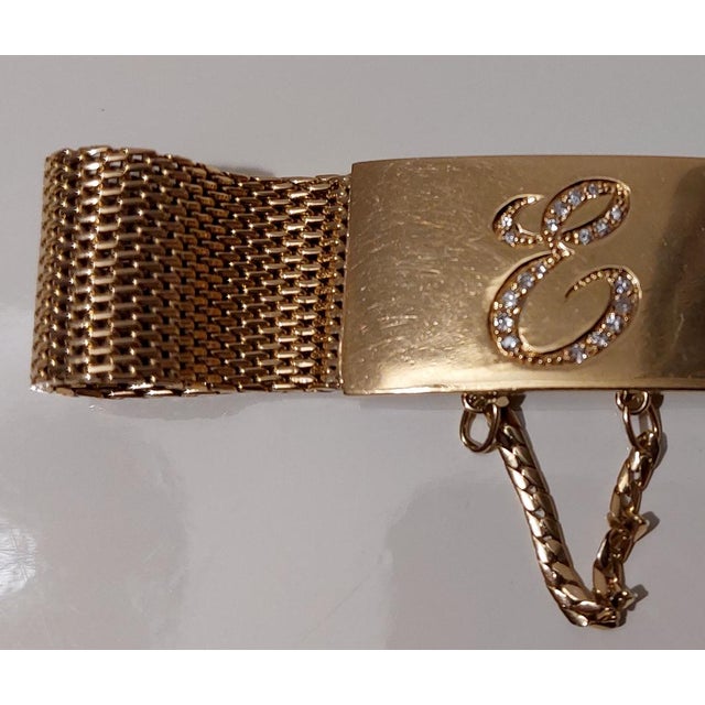 Gold Vintage Bracelet in 18 Karat Gold with 18 Diamonds attributed to Omega, 1957 For Sale - Image 8 of 18