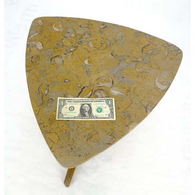 Tomlinson Triangular Marble Top Side End Occasional Table Stand c1970s MINT For Sale - Image 11 of 14