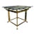 Hollywood Regency Brass Scroll Design Glass End Table For Sale