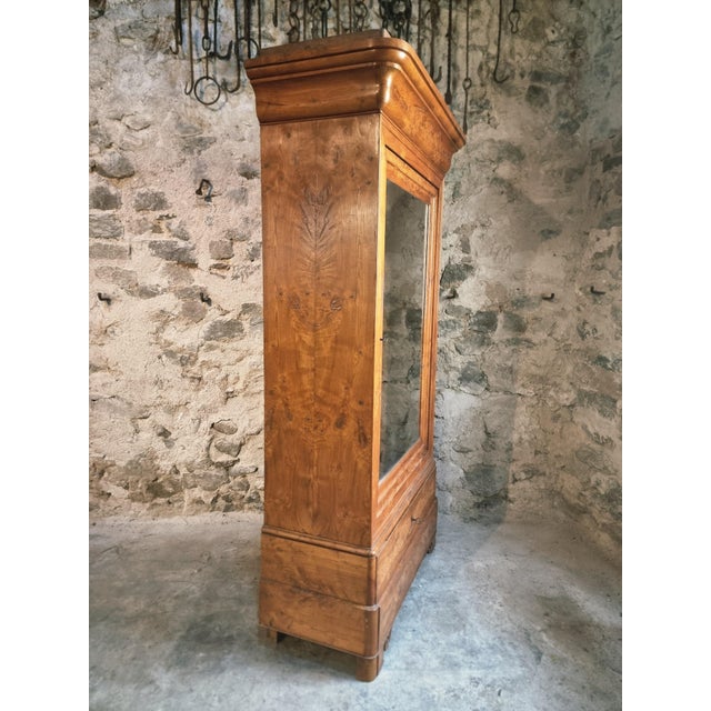 Antique French Louis Philippe Wardrobe in Elm and Oak, 1800s For Sale - Image 13 of 16