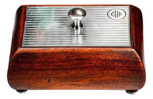 1920s Fantastic Engine Turned Sterling Silver and Walnut Wood Trinket Jewelry Storage Box