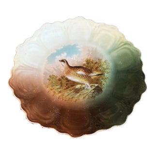 Small 1970s Ceramic Plate With Bird Painting For Sale