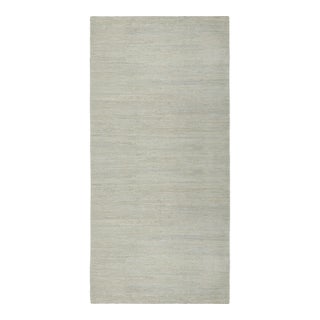 Rug & Kilim’s Contemporary Solid Rug in Gray and Blue Striae For Sale