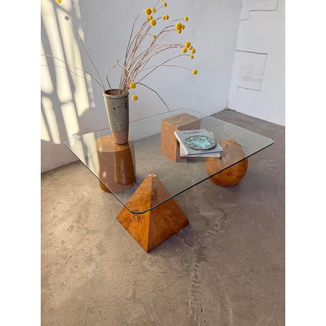 Wood and Glass Coffee Table attributed to Metafora, 1960s For Sale - Image 9 of 18