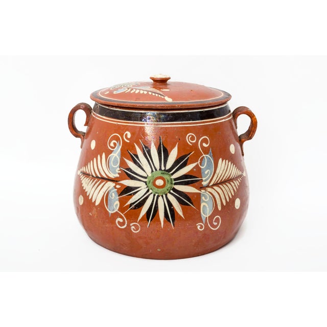 Terra Cotta Large Vintage Mexican Redware Lidded Pot Chairish