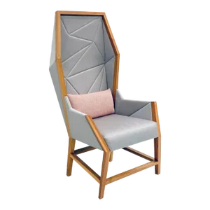 Bias Hooded Lounge Chair, Faceted Wingback Inspired by Louis XV Sentry