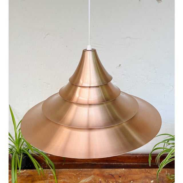 Metal Pagoda Pendant Lamp from Nordisk Solar, 1980s For Sale - Image 7 of 13