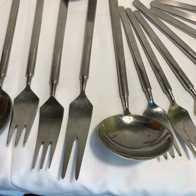 Royal Copenhagen 1950s Copenhagen Cutlery by Erik Herlow Iconic "Obelisk" Pattern - 54 Pieces For Sale - Image 4 of 6