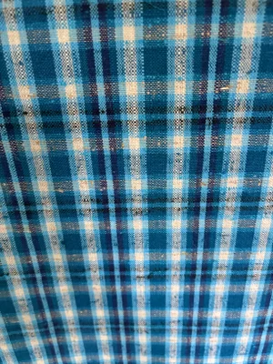 8 Plus Yards of Designer Fabric in Blue and White Check