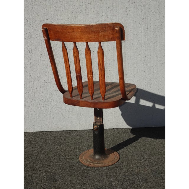 Set of Two Antique Class Room Desks and Chairs ~ Iron Child Sized For Sale - Image 11 of 12