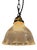 Small Pressed Glass Pendant Lamp with Brass Fixture from Holophane, 1930s For Sale