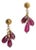 1990s 22K Gold Drop Earrings with Pink Tourmaline Briolettes, Pair For Sale