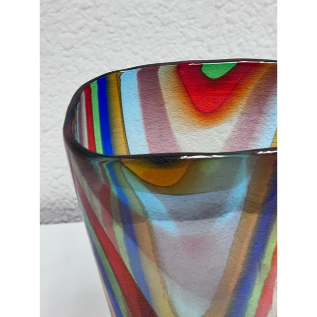 Adriano Dalla Valentina (1945-2019) Murano Glass Striped Vase For Sale - Image 10 of 12